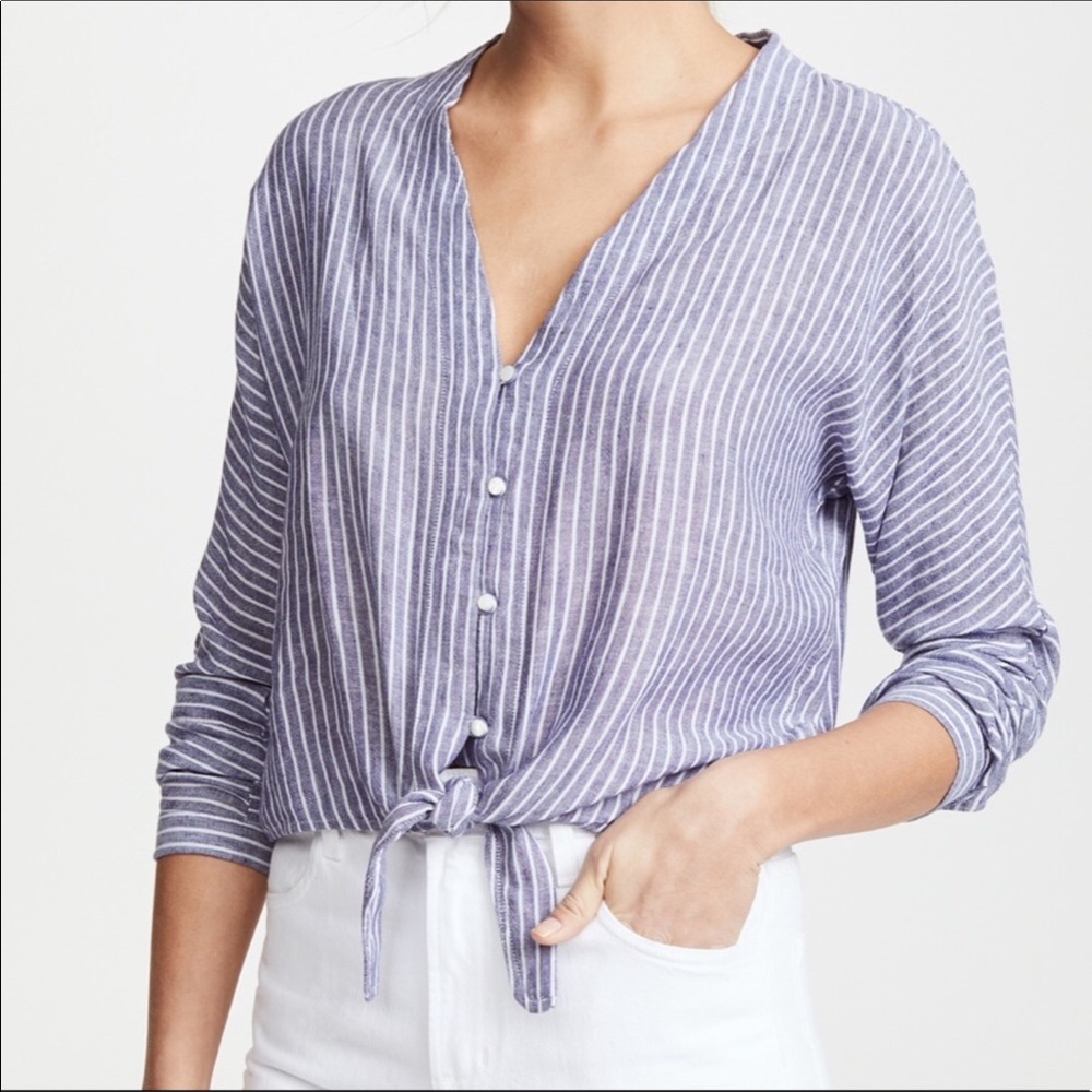 Rails | Sloane tie front button down top
